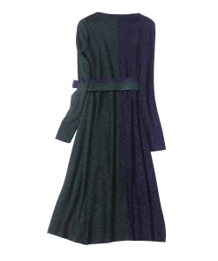 Diane von Furstenberg Long-Sleeve Metallic-Knit Wrap Dress