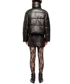Zadig & Voltaire Kery Cropped Leather Puffer Jacket