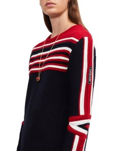 Maje Moto Striped Wool-Blend Sweater
