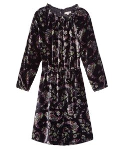 Rebecca Taylor Long-Sleeve Jewel Paisley Velvet Dress
