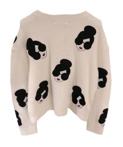 Alice + Olivia Gleeson Stace Face Boxy Sweater