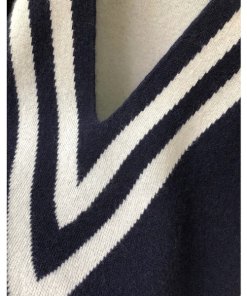 Sandro Platine Oversized Stripe V-Neck Sweater