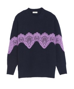 Sandro Mystère Sheer Lace-Inset Sweater