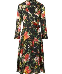 Alice + Olivia Abney V-Neck Floral Wrap Shirtdress