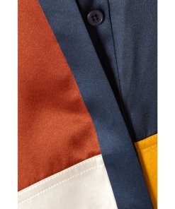 Tory Burch Reese Satin Colorblock Blouse