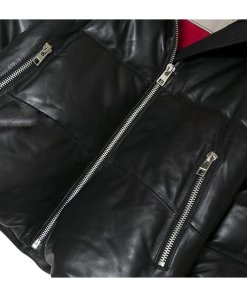 Zadig & Voltaire Kery Cropped Leather Puffer Jacket
