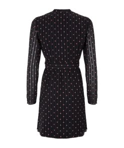 Alexis Leila Polka Dot Rio Print Tie Neck Mini Dress