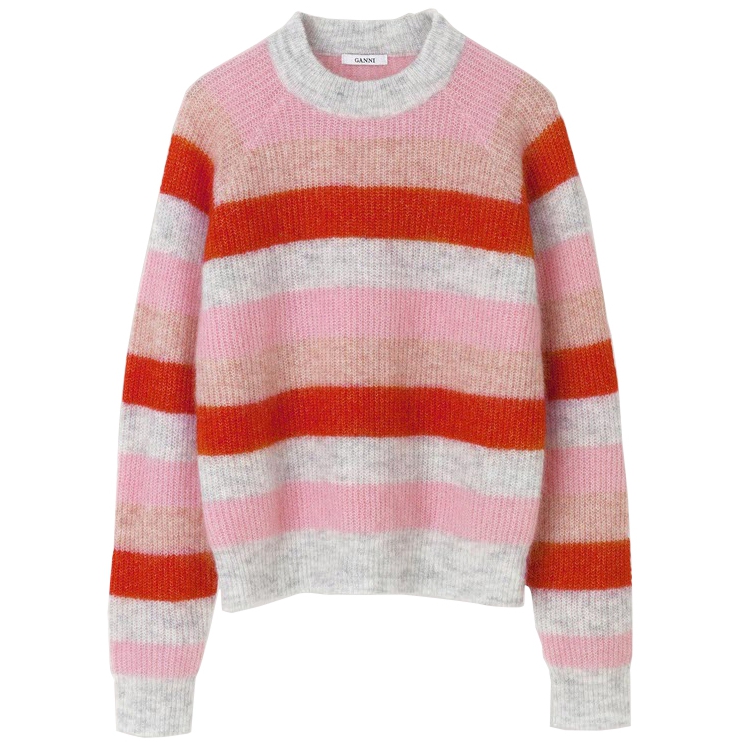 Ganni Cordelia Striped Mohair & Wool Sweater