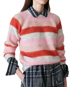 Ganni Cordelia Striped Mohair & Wool Sweater