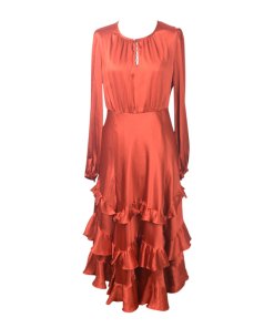 Les Petites Fauve Ruffle Midi Dress