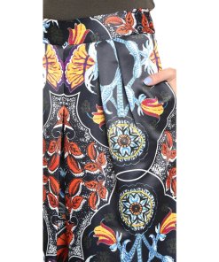Alice + Olivia Printed Duchesse Satin Wide-Leg Pants