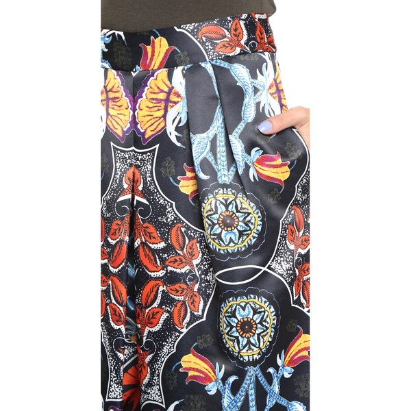 Alice + Olivia Printed Duchesse Satin Wide-Leg Pants