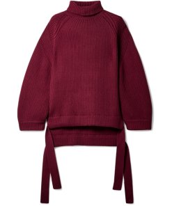 Ellery Wallerian Oversize Side Tie Slit Turtleneck Sweater