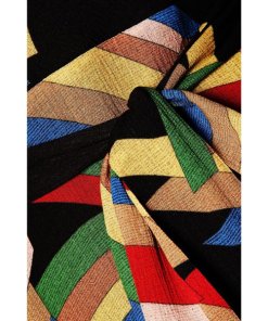 Alice + Olivia Adrianna Rainbow Print Wrap Mini Dress