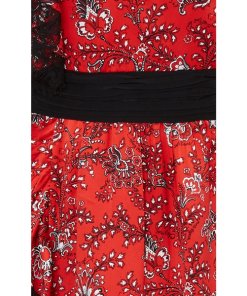 Cinq à Sept Petra Sleeveless Lace-Trim Faux-Wrap Silk Dress