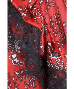 Cinq à Sept Petra Sleeveless Lace-Trim Faux-Wrap Silk Dress