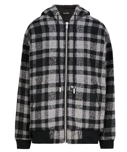 The Kooples Hooded Check Jacket