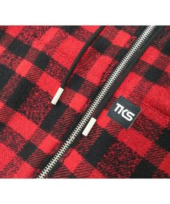The Kooples Hooded Check Jacket