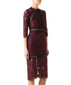 Alexis Marisa Half-Sleeve Lace Midi Dress