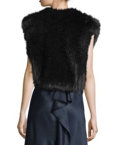 Helmut Lang Faux-Fur Surplice Vest