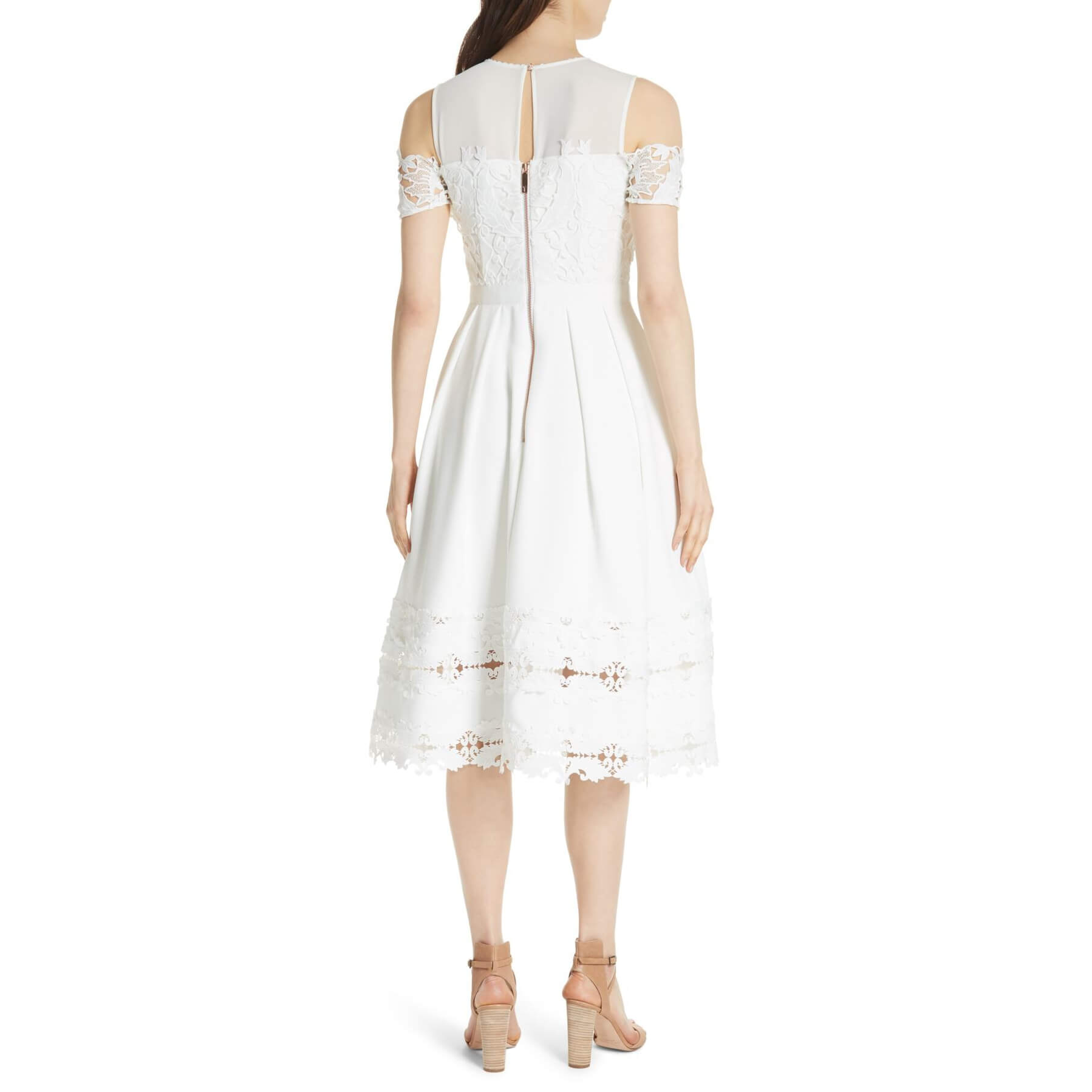 chinese dress ladies Lace Sleeveless Drop Waist Midi Dress | Meli main image 0