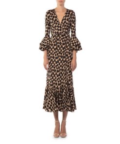 Diane von Furstenberg Henlow Birch Ruffle Sleeve Wrap DressDiane von Furstenberg Henlow Birch Ruffle Sleeve Wrap Dress