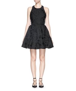 Alice + Olivia Tevin Floral Appliqué Dress
