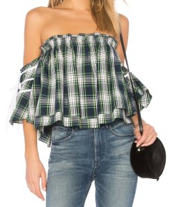 Marissa Webb Leona Off-the-Shoulder Printed Top
