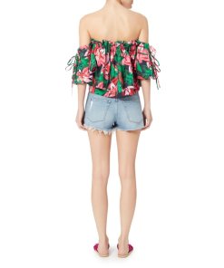 Marissa Webb Leona Off-the-Shoulder Printed Top