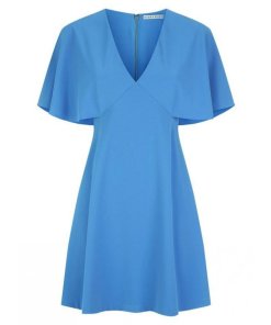 Alice + Olivia Krysta Cape-Back Crepe Mini Dress