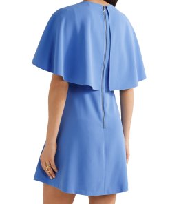 Alice + Olivia Krysta Cape-Back Crepe Mini Dress
