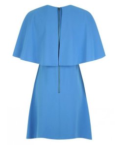 Alice + Olivia Krysta Cape-Back Crepe Mini Dress