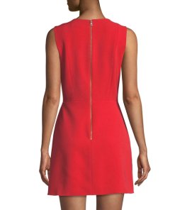 Alice + Olivia Lennon Surplice Sleeveless Side-Zip Mini Dress