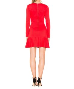 Alice + Olivia Francine V-Neck Fit & Flare Mini Dress