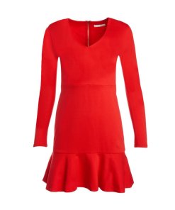 alice and olivia red dress long sleeve ALICE AND OLIVIA Dress Womens Extra Small Issa Metallic Puff Long Sleeve Casual
