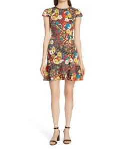 Alice + Olivia Kirby Ruffled Stretch Cotton Dress