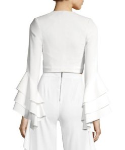 Alice + Olivia Presley Ruffle-Sleeve Cropped Jacket