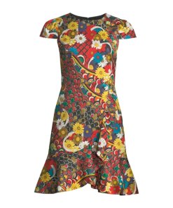 Alice + Olivia Kirby Ruffled Stretch Cotton Dress