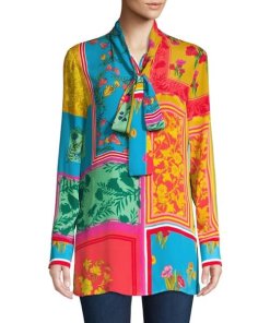 Escada Sport Printed Silk-Blend Blouse