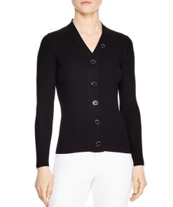Sandro Gabrielle Ribbed Fine-Knit Buttoned Cardigan