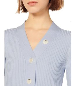 Sandro Gabrielle Ribbed Fine-Knit Buttoned Cardigan