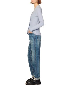 Sandro Gabrielle Ribbed Fine-Knit Buttoned Cardigan