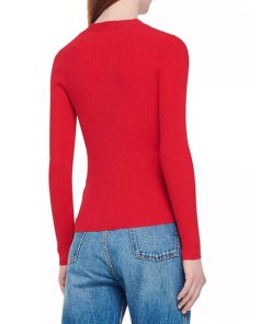 Sandro Gabrielle Ribbed Fine-Knit Buttoned Cardigan
