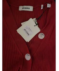Sandro Gabrielle Ribbed Fine-Knit Buttoned Cardigan