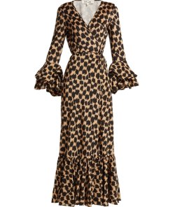 Diane von Furstenberg Henlow Birch Ruffle Sleeve Wrap Dress
