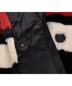 Alice + Olivia Kinsley Oversized Stripe Faux Fur Coat