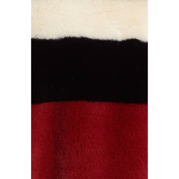 Alice + Olivia Kinsley Oversized Stripe Faux Fur Coat