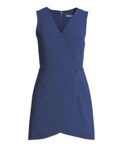 Alice + Olivia Lennon Surplice Sleeveless Side-Zip Mini Dress