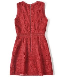 Alice + Olivia Zula Lace V-Neck Mini Dress