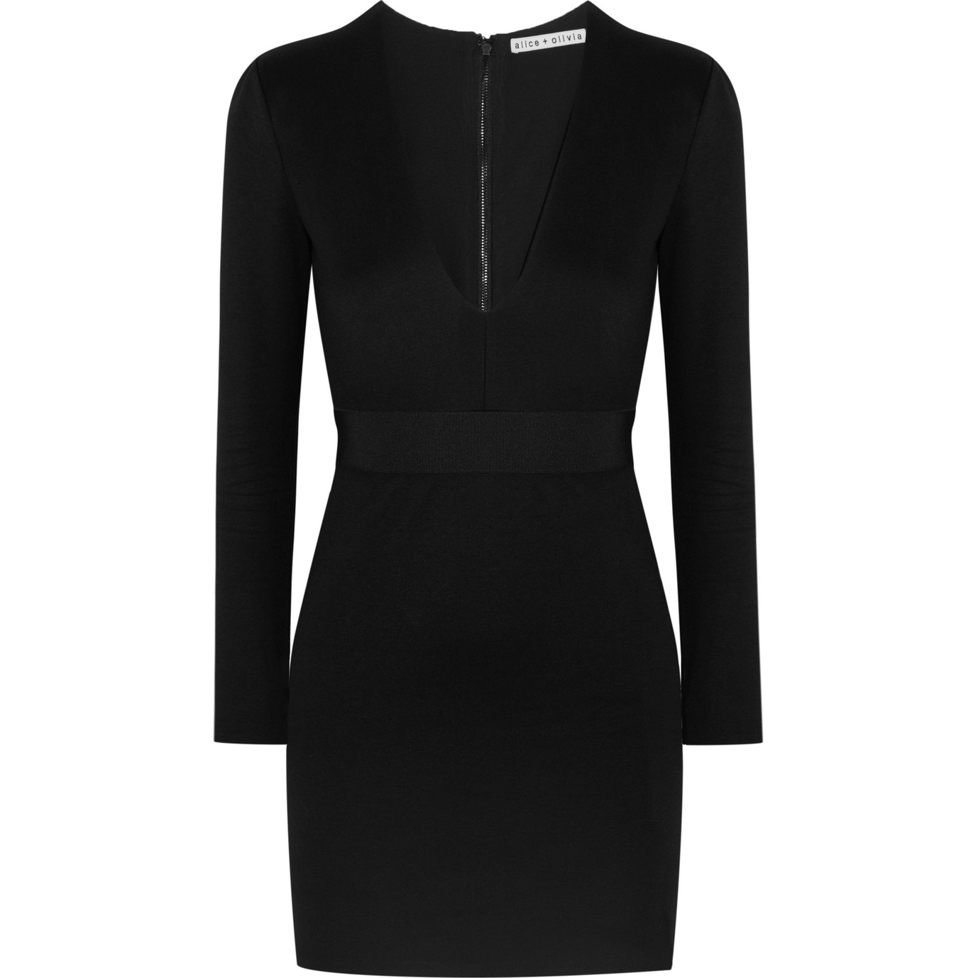 Alice + Olivia Simone Deep V Strong Shoulder Dress evaChic Alice + Olivia Simone Deep V Strong Shoulder Dress evaChic